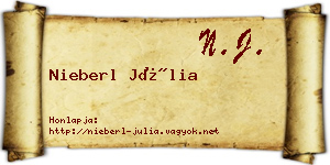 Nieberl Júlia névjegykártya